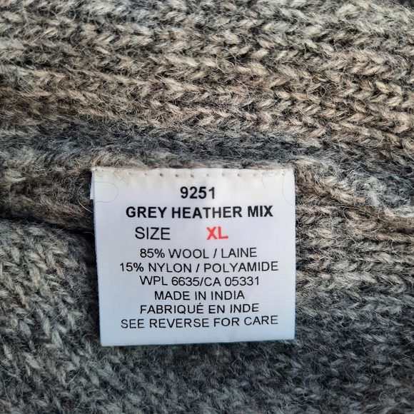 Woolrich Mock Neck Slouchy Drop Shoulder Wool Blend Sweater Gray XL - Picture 10 of 12